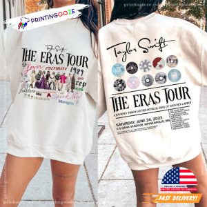 Custom The Eras Tour Date 2 Sided Print Shirt Swiftie Merch 2