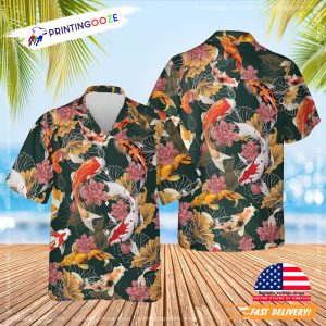 Japanese Koi Fish Koi Fish Hawaiian Shirt 3 Printing Ooze