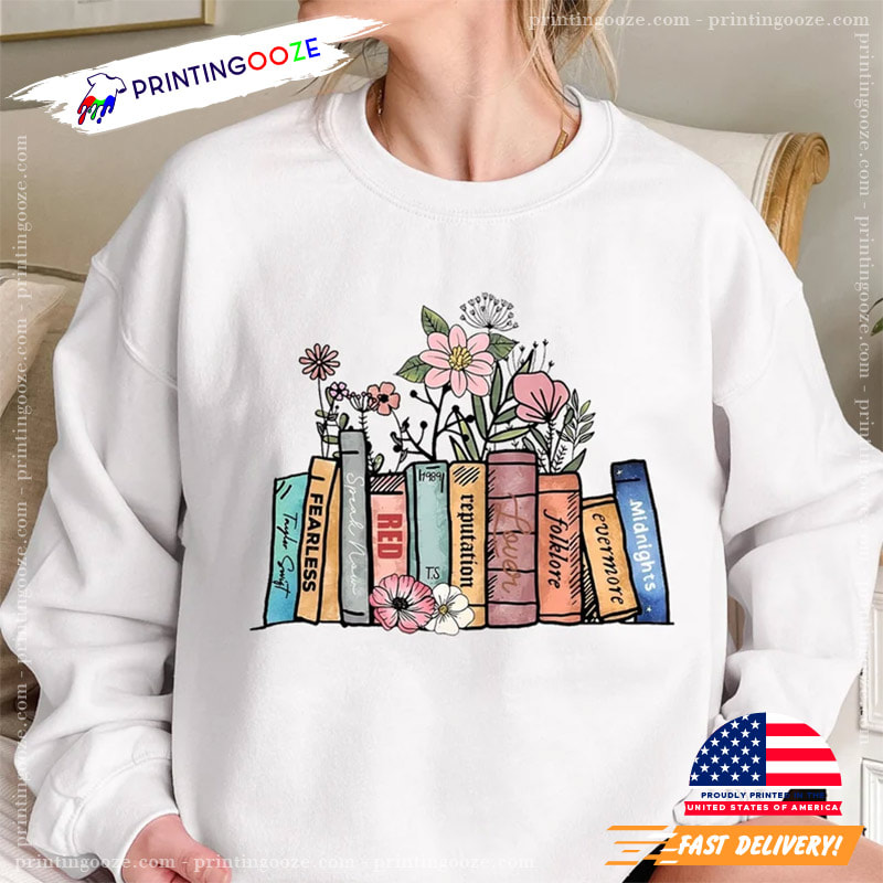 Taylor Swift Swifties albums as books reputation midnights folklore  evermore Kids T-Shirt