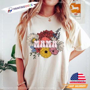 Floral MamaMama Floral Aplique Happy Mothers Day Shirt 0 Printing Ooze