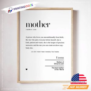 Mother Definition Quote Poster Mothers Day Personalised Gift Printing Ooze