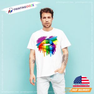 Rainbow Pride Lips Lgbt Proud Gay T shirt 4 Printing Ooze 1