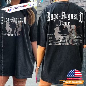 Suga Agust D World Tour 2023 2 Sides Shirt KPOP Suga Concert Tee Printing Ooze