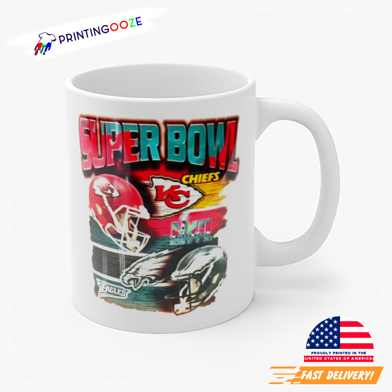 Super Bowl 57 2023 LVII KC Chiefs Eagles Final Score White 15oz Coffee Mug  Cup