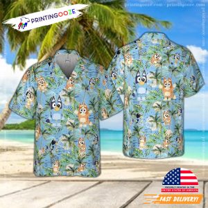 Bluey Beach Tropical Hawaiian Shirt