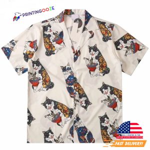 Cat Hawaiian Shirt, Harajuku Clothing