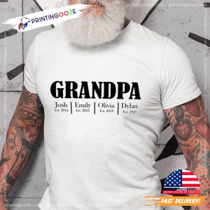 Custom Grandpa With Grandkid Tee, gift for grandfather 1 Printing Ooze