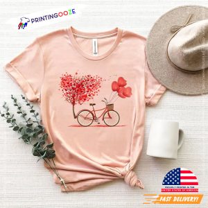 Heart And Bike Shirt valentine's day gifts For Lover 1 Printing Ooze