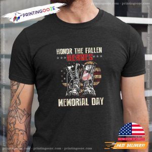 Honor The Fallen Heroes Memorial Day T-shirt, 4th Of July Outfit, T-shirt For Dad