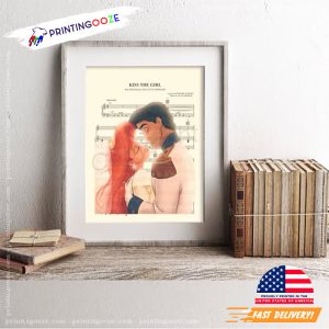 Little Mermaid Ariel and Eric Married Sheet Music Art Poster Printing Ooze