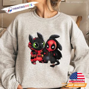 Marvel Toothless Deadpool Chibi Cute Friend Shirt 3 Printing Ooze