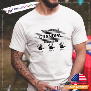 Personalized Grandpa Be Long To His Grandkid Shirt, personalized grandpa gifts 1