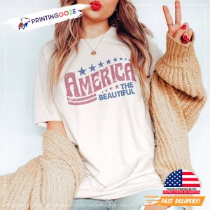 Retro America The Beautiful, memorial day holiday Unisex Graphic Tee 5 Printing Ooze