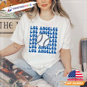 Retro los dodger T shirt, Custom Baseball Shirt 1 Printing Ooze