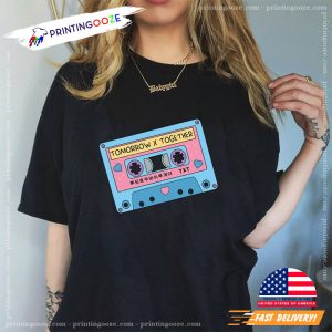 TXT Tomorrow x Together CUTE Retro Pastel Cassette Tape Blue Pink Classic T shirt 1 Printing Ooze