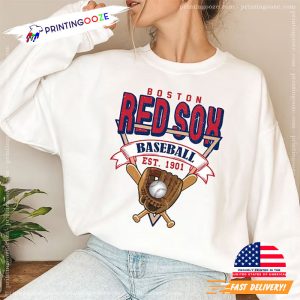 Baseball boston red Sox 1901 T shirt For Fans 2 Printing Ooze Printing Ooze