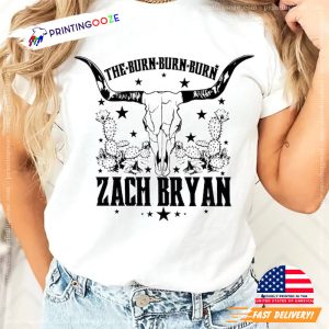 Bull Skull The burn burn burn Zach Bryan Shirt 4 Printing Ooze