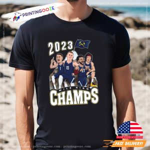 Denver Nuggets Mile High 2023 Champions Graphic Tee 3 Ink In Action Printing Ooze
