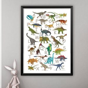 Dinosaur Alphabet Poster Digital Print for Nursery Decor 0