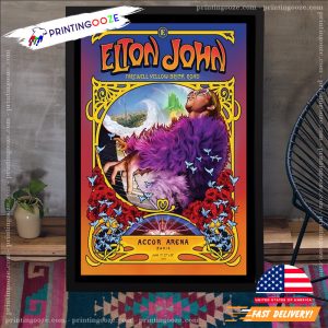 Elton John farewell yellow brick road tour Accor Arena, Paris 2023 Poster