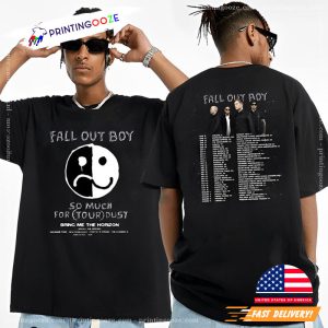 Fall Out Boy 2023 Stardust Tour Tracklist 2 Side Shirt Printing Ooze