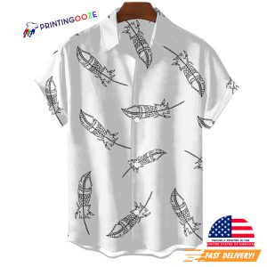 Feather Black And White hawaiian t shirts Printing Ooze