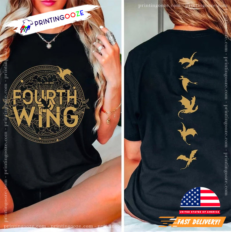 Fourth Wing Dragon Rider Basgiath Violet Sorrengail Shirt   Fourth Wing Dragon Rider 2 Sided Shirt 1 