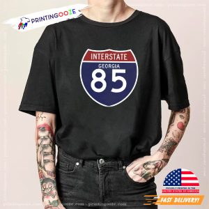 Georgia Interstate 85 Street Sign Basic T Shirt Printing Ooze