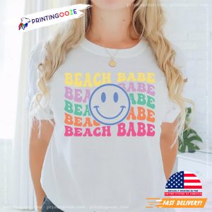 Groovy Beach Babe Smiley Face summer t shirts 3