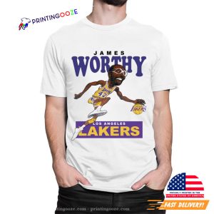 James Worthy Retro Basketball celebrity caricatures T Shirt 3 Printing Ooze