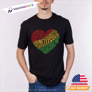Juneteenth Heart on juneteenth Day Shirt 1 Printing Ooze