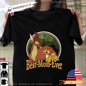 Retro Circle Disney Bambi's Mother and Cubs best mom ever Shirt Printing Ooze