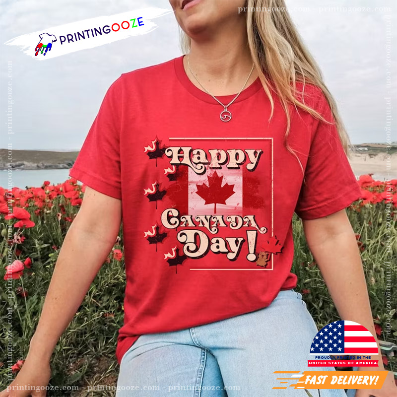 Retro Happy Holiday Canada Shirt - Ooze