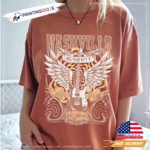 Retro Tennessee Guitar, the country fest Nashville Music City Shirt 2 Printing Ooze