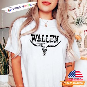 Retro Wallen Bull Skull country music fest Shirt 1 Printing Ooze