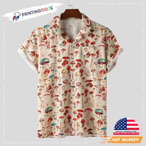 Summer Mushroom Hawaii Loose Holiday Beach printed hawaiian shirts