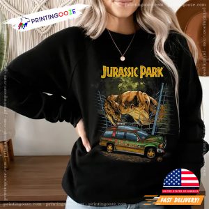 Vintage T Rex Break Out jurassic park shirt 1 Printing Ooze