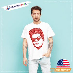 bruno mars greatest hits Lyrics Shape 2023 Unisex T shirt 2 Printing Ooze