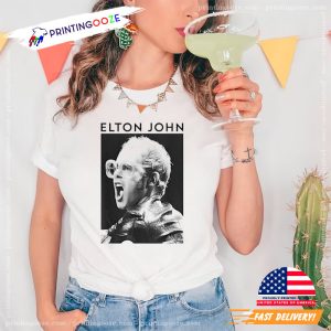 funny elton john Black & White Photo T Shirt 3 Printing Ooze