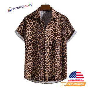 leopard pattern hawaiian button up shirt 1 Printing Ooze