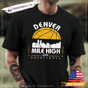 nba denver nuggets Retro mile high city Vintage Navy Shirt 1 Printing Ooze