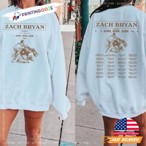 zach bryan burn burn burn Tour 2023 Shirt, Zach Bryan Concert Merch For Fan 4 Printing Ooze