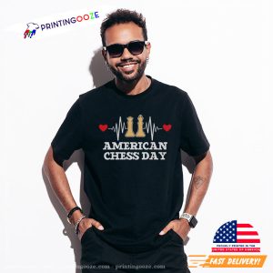 American Chess Day Heartbeat chess master Player Chess Club Tshirt