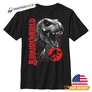 Boy's jurassic world dominion t rex Roaring Grid T-Shirt