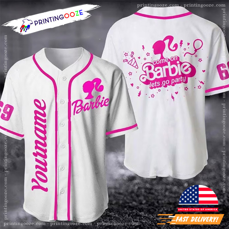 Barbie Baseball Jersey Shirt All Over Printed Barbie Shirt Custom