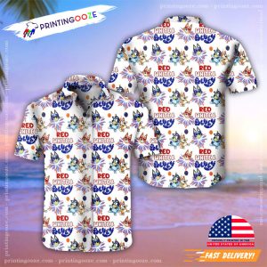 Father Day Red White And Bluey Hawaiian Shirt 1 Printing Ooze