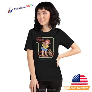 Funny Girl with Evil devil cats T shirt 0 Printing Ooze