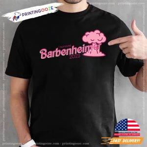 I Survived In Barbeheimer T-shirt, Barbie Oppenheimer Movie Merch~C