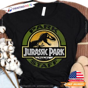 Jurassic Park Staff Retro Distressed Graphic T-Shirt