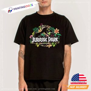 Jurassic Park Floral Tropical Fossil Logo Graphic Tee 2